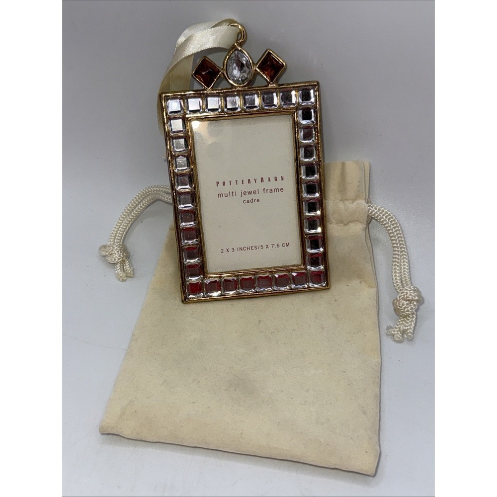 Pottery Barn Multi Jewel Hanging Frame~ornament~2x3 in~Christmas~In Dust BAG~NEW
